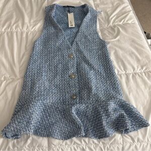 Zara Blue Tweed Vest Top